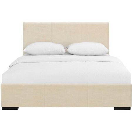 Camden Isle Camden Isle 86962 46 in. Hindes Upholstered Platform Bed; Beige; King 86962